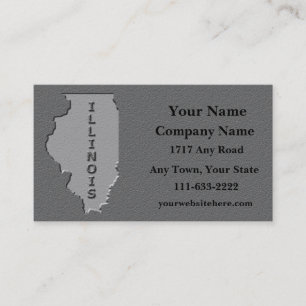 Illinois State Business card carved stone look