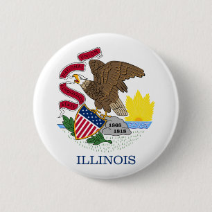 Illinois State Flag 6 Cm Round Badge