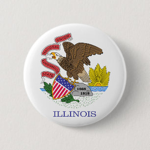 Illinois State Flag 6 Cm Round Badge