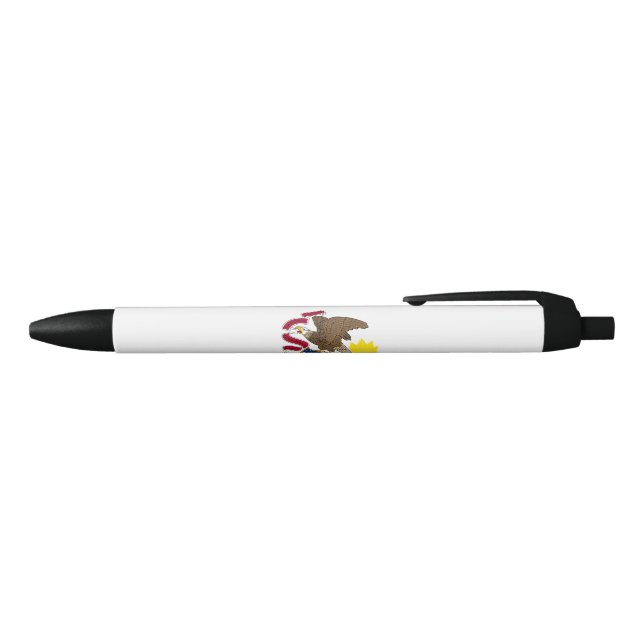 Illinois State Flag Black Ink Pen (Top)