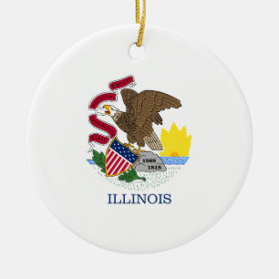 Illinois State Flag Ceramic Ornament