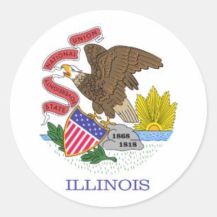 Illinois State Flag Classic Round Sticker