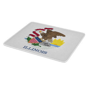 Illinois State Flag Cutting Board