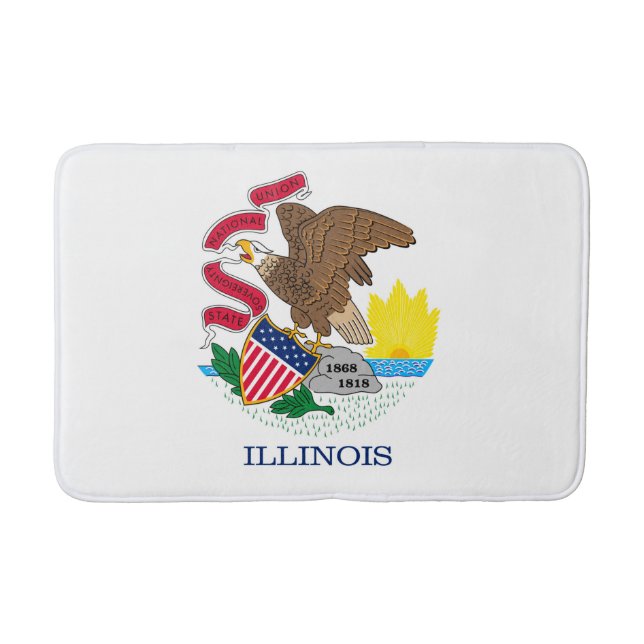 Illinois State Flag Design Bath Mat (Front)