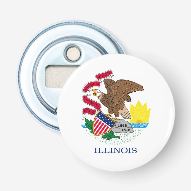 Illinois State Flag Design Bottle Opener (Front)