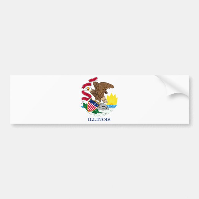 Illinois State Flag Design Bumper Sticker (Front)
