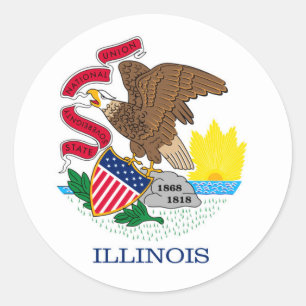 Illinois State Flag Design Classic Round Sticker