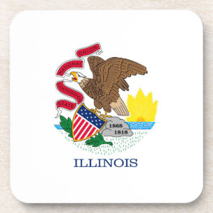 Illinois State Flag Design Coaster