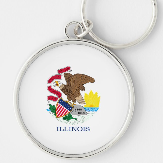 Illinois State Flag Design Key Ring (Front)