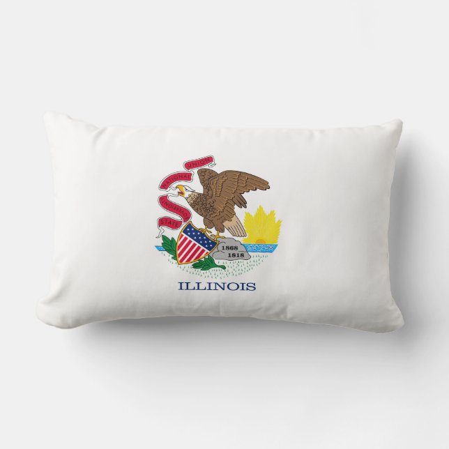 Illinois State Flag Design Lumbar Cushion (Front)