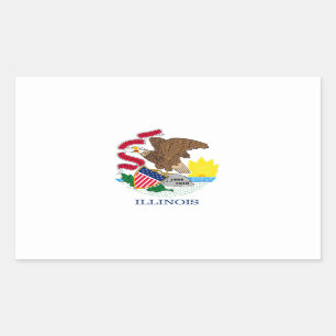 Illinois State Flag Design Rectangular Sticker