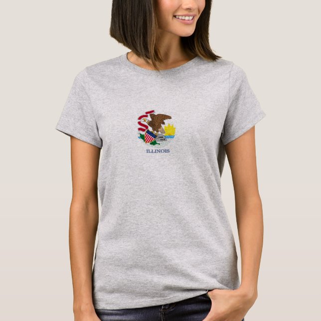 Illinois State Flag Design T-Shirt (Front)