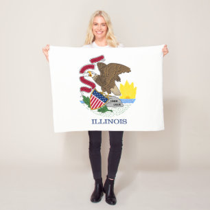 Illinois State Flag Fleece Blanket