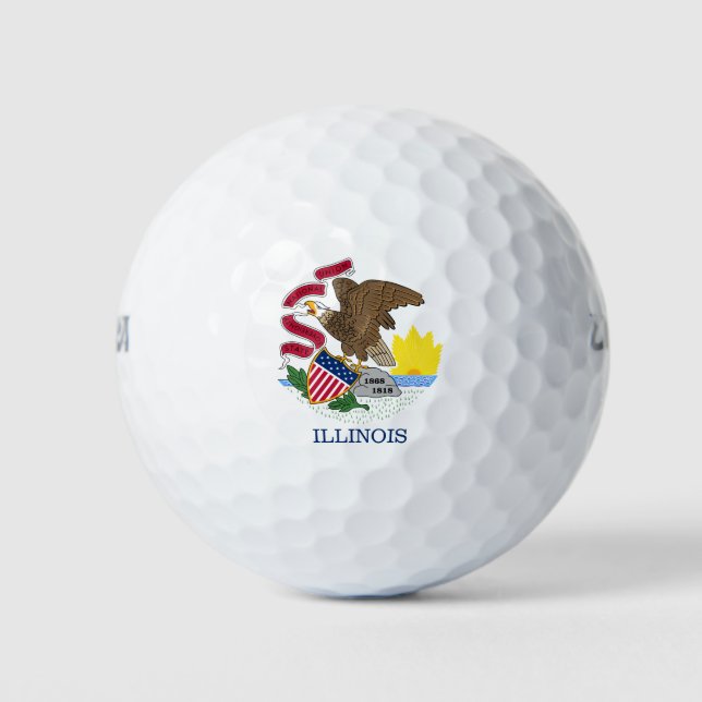 Illinois State Flag Golf Balls (Front)