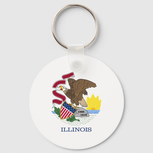 Illinois State Flag Key Ring (Front)