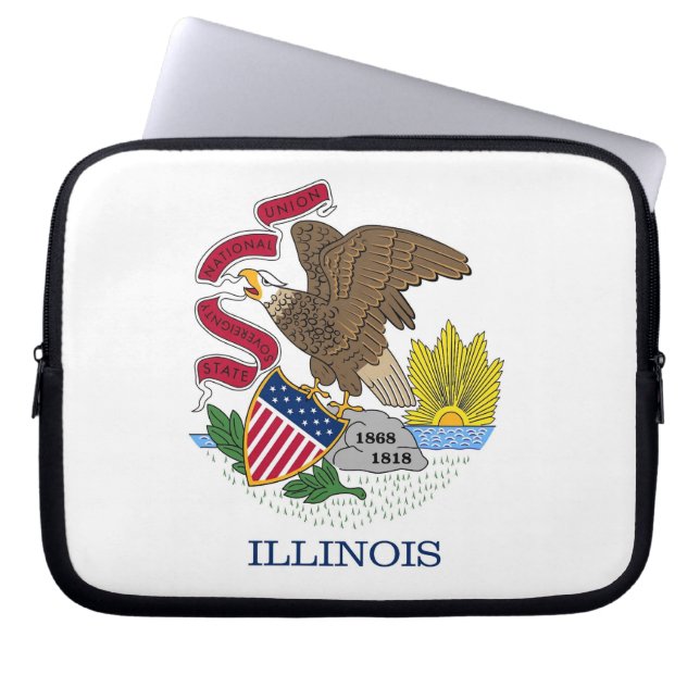 Illinois State Flag Laptop Sleeve (Front)