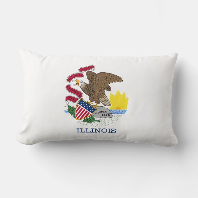 Illinois State Flag Lumbar Cushion (Front)