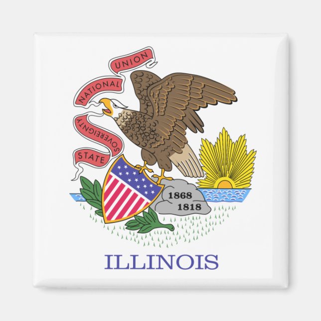 Illinois State Flag Magnet (Front)