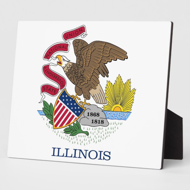 Illinois State Flag Plaque (Side)
