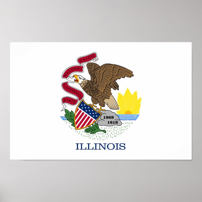 Illinois State Flag Poster (Front)