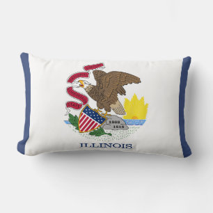 Illinois State Flag Print Patriotic Lumbar Cushion