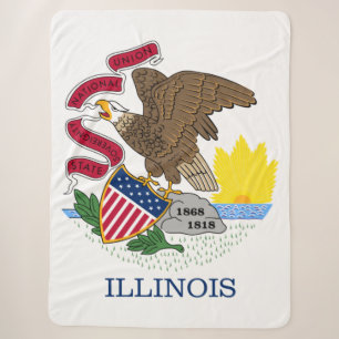 Illinois State Flag Sherpa Blanket