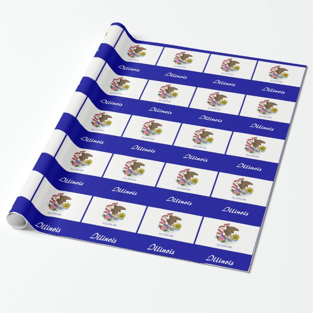 Illinois State Flag Wrapping Paper (Unrolled)
