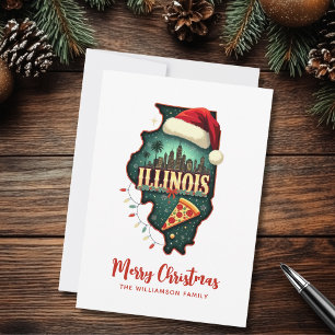 Illinois State Fun Family Christmas Holiday Card