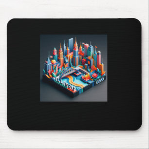 Illinois State In Usa Sticker1  Mouse Pad