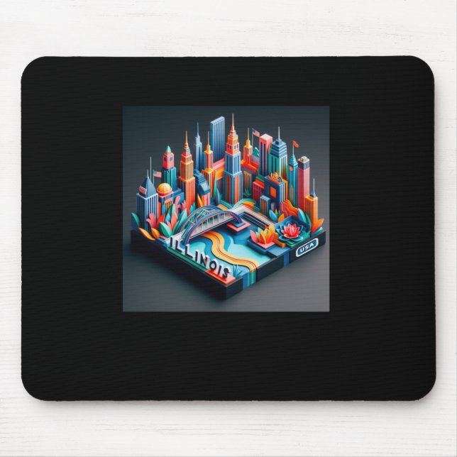 Illinois State In Usa Sticker1  Mouse Pad (Front)