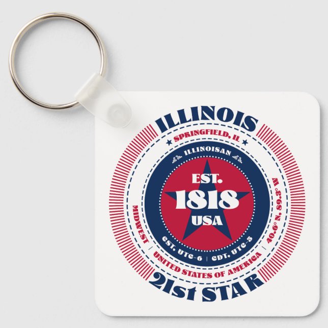 Illinois State Keychain (Front)