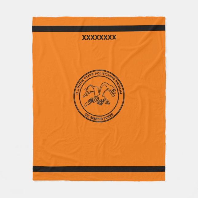 Illinois State Politicians Prison Fleece Blanket (Front)