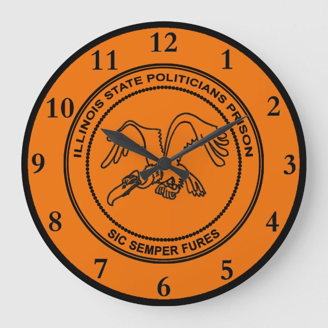 Illinois State Politicians Prison Large Clock (Front)