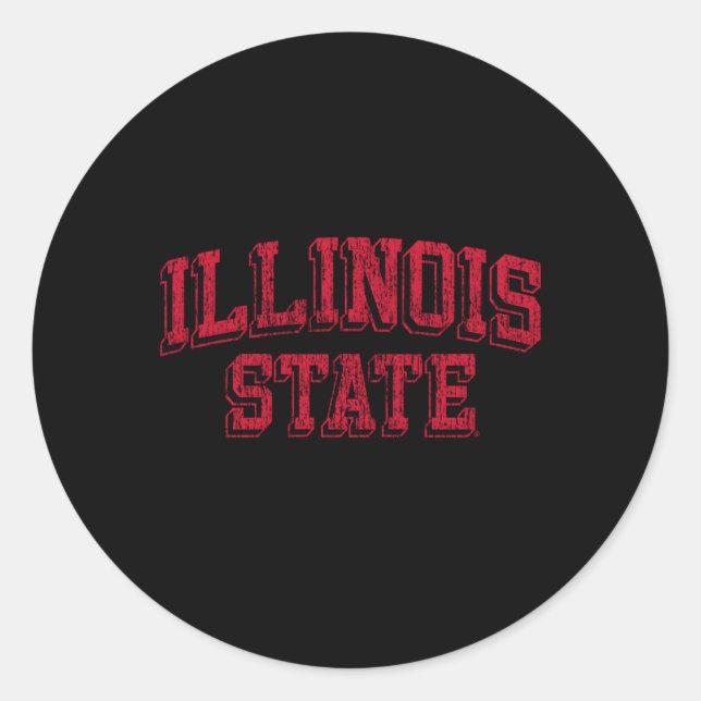 Illinois State Redbirds Arch Block Classic Round Sticker (Front)