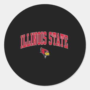Illinois State Redbirds Arch Over Heather Gray Classic Round Sticker