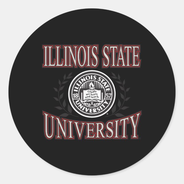 Illinois State Redbirds Laurels Classic Round Sticker (Front)