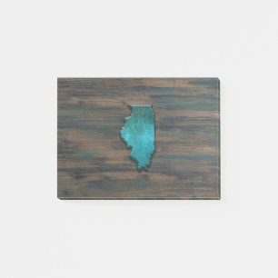 Illinois State Shape Teal Post-it Notes