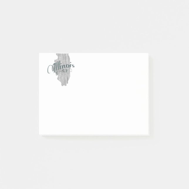 Illinois State Typography Post-it Notes (Front)