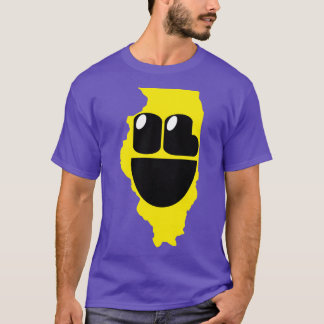 Illinois States of Happynes Illinois Smiling Face T-Shirt