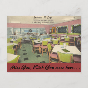 Illinois, Subway 66 Cafe, Litchfield Postcard
