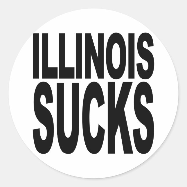 Illinois Sucks Classic Round Sticker (Front)
