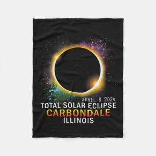 Illinois Total Solar Eclipse April 8 2024 Fleece Blanket