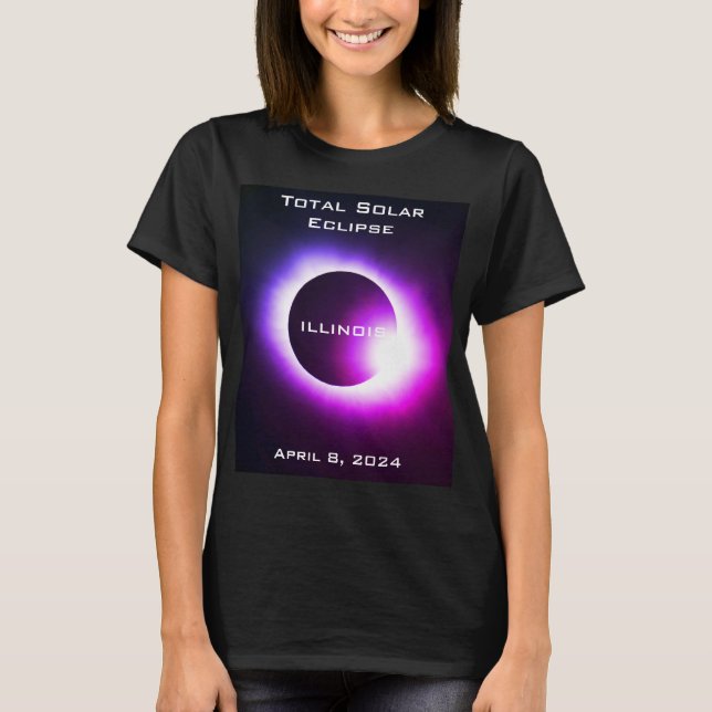 ILLINOIS Total solar eclipse April 8, 2024 T-Shirt (Front)