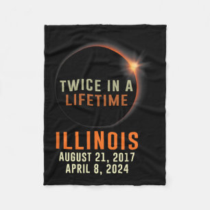 Illinois Total Solar Eclipse Twice In A Lifetime 2 Fleece Blanket