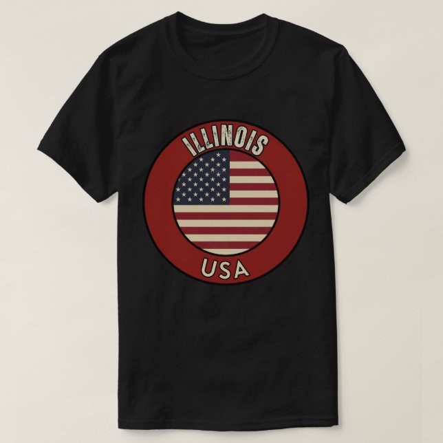 Illinois United States of America  T-Shirt (Design Front)