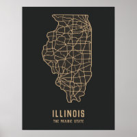 Illinois US State road map - the prairie state map