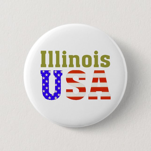 Illinois USA! 6 Cm Round Badge (Front)