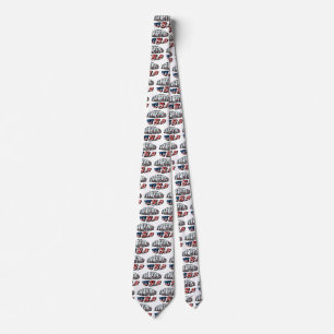 Illinois USA Flag & State Photo Text Tie
