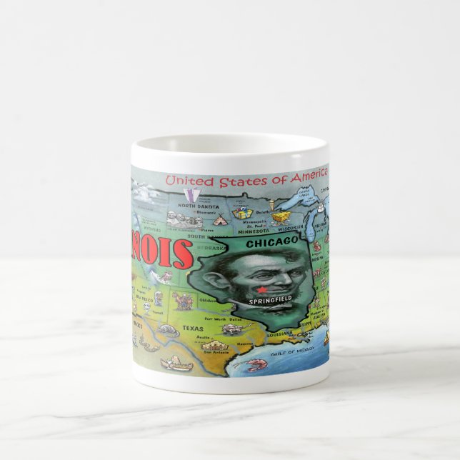 Illinois USA Map Coffee Mug (Center)