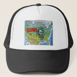 Illinois USA Map Trucker Hat